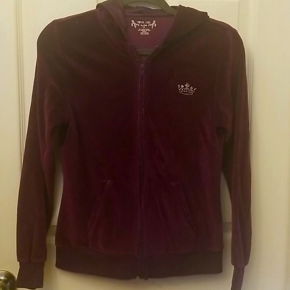 Girls Purple velour sweater
